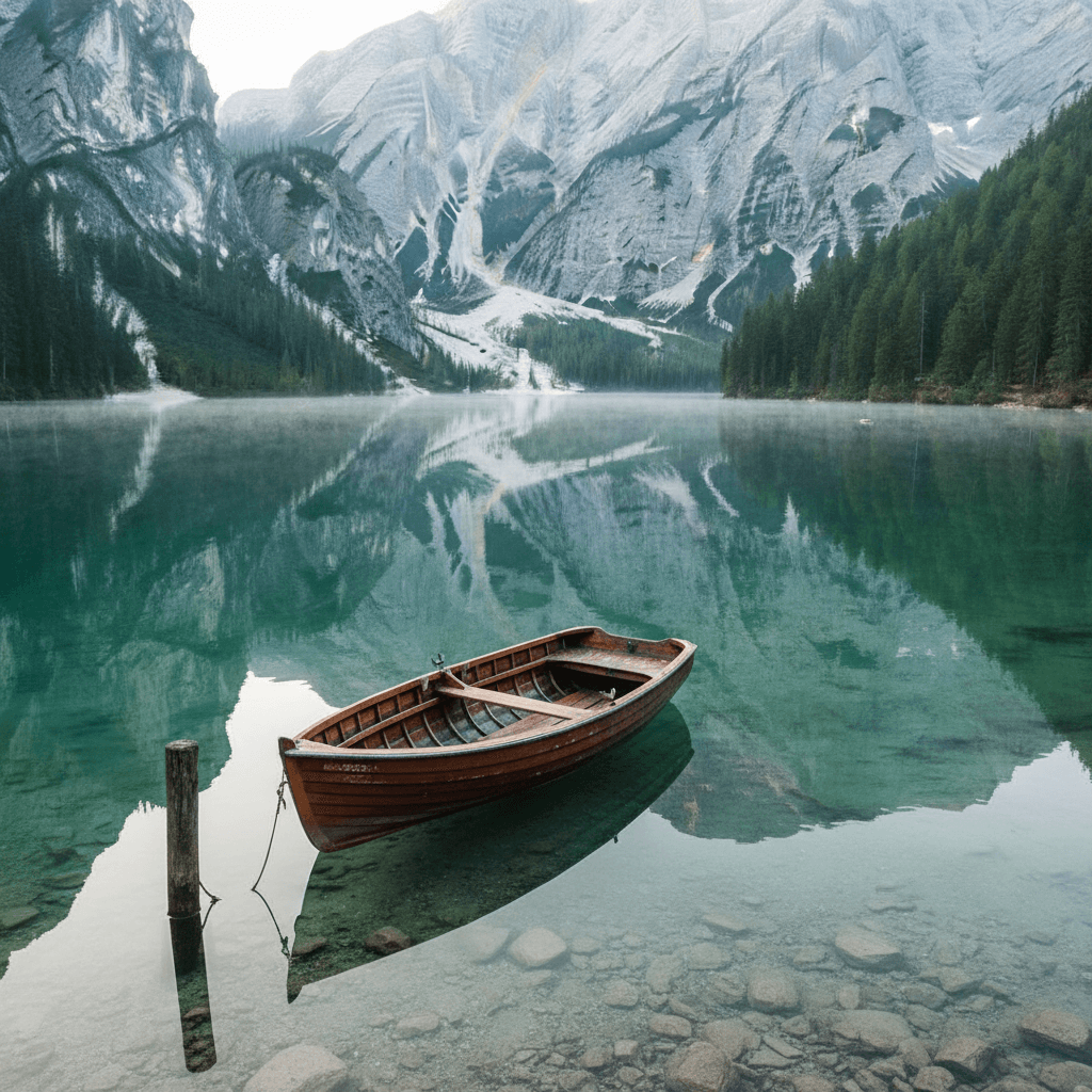 Ruderboot auf einem Alpensee